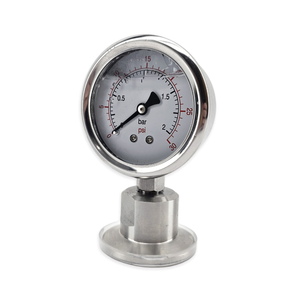 1.5 inch TC straight pressure gauge 0-30psi