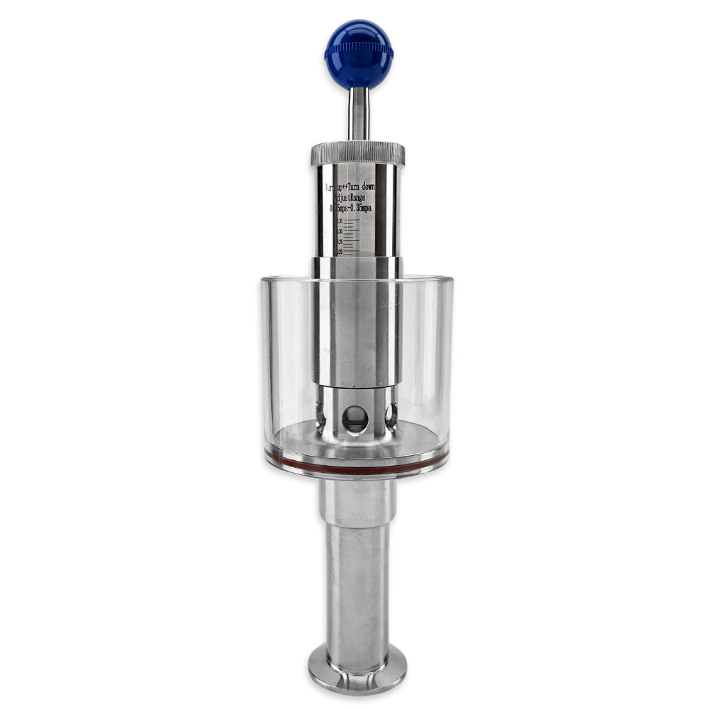 1.5 inch TC vertical spunding valve with pressure gauge