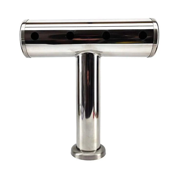 4 Tap T - Bar Brushed Stainless Font Only (Including Screws x 4; Dust Cover & Font Seals) - Distillery King Australia
