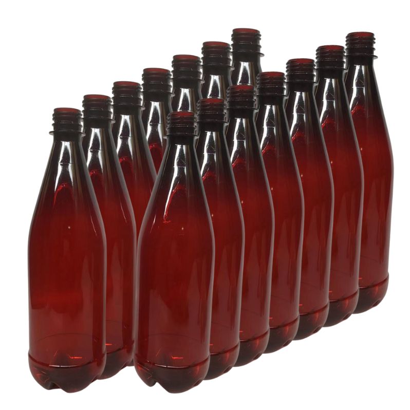 750ml Amber PET Beer Bottles - Pack of 16