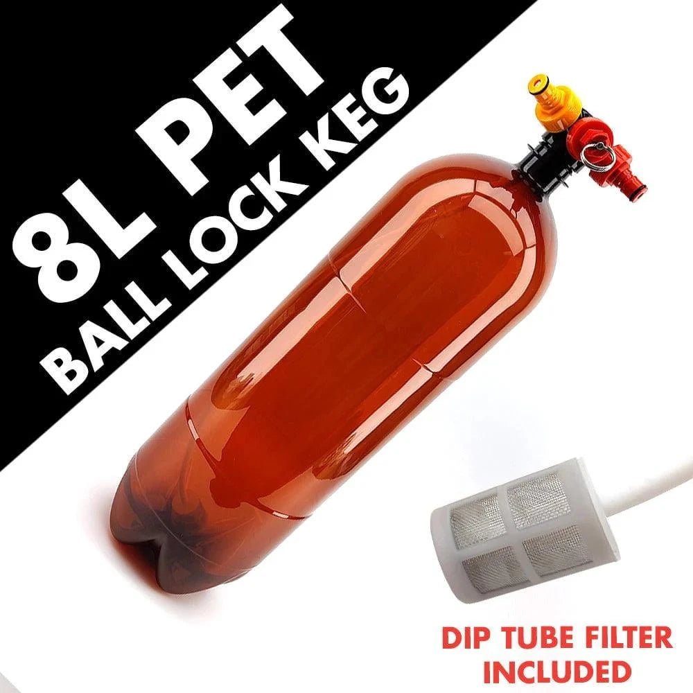 8L PET Keg with Ball Lock Disconnect Tapping Head Kit - Distillery King Australia