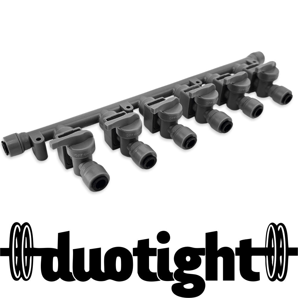 8mm duotight x 6 Way Manifold with Check Valves and Isolation Valves