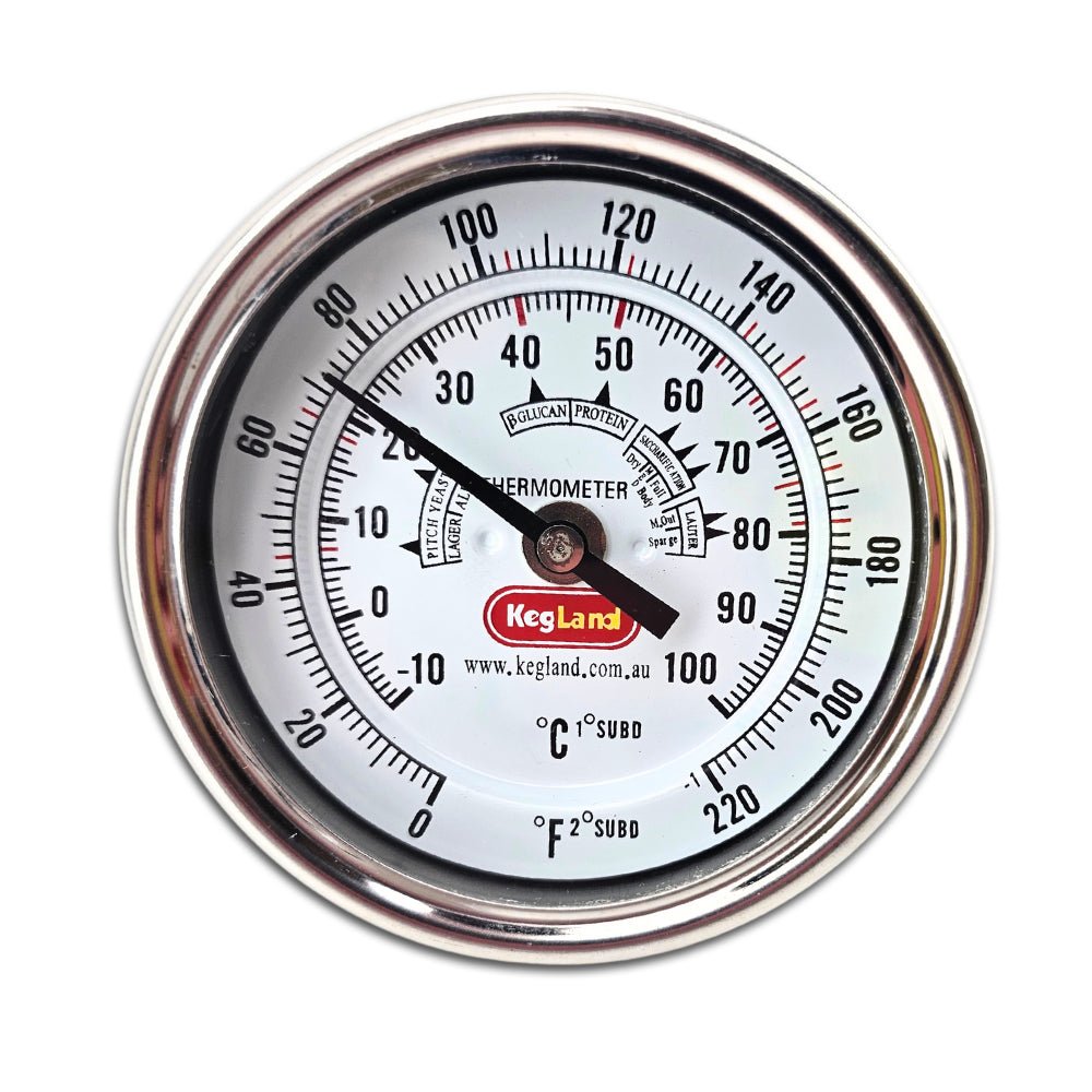 Bi-metal 3 inch dial thermometer, long stem