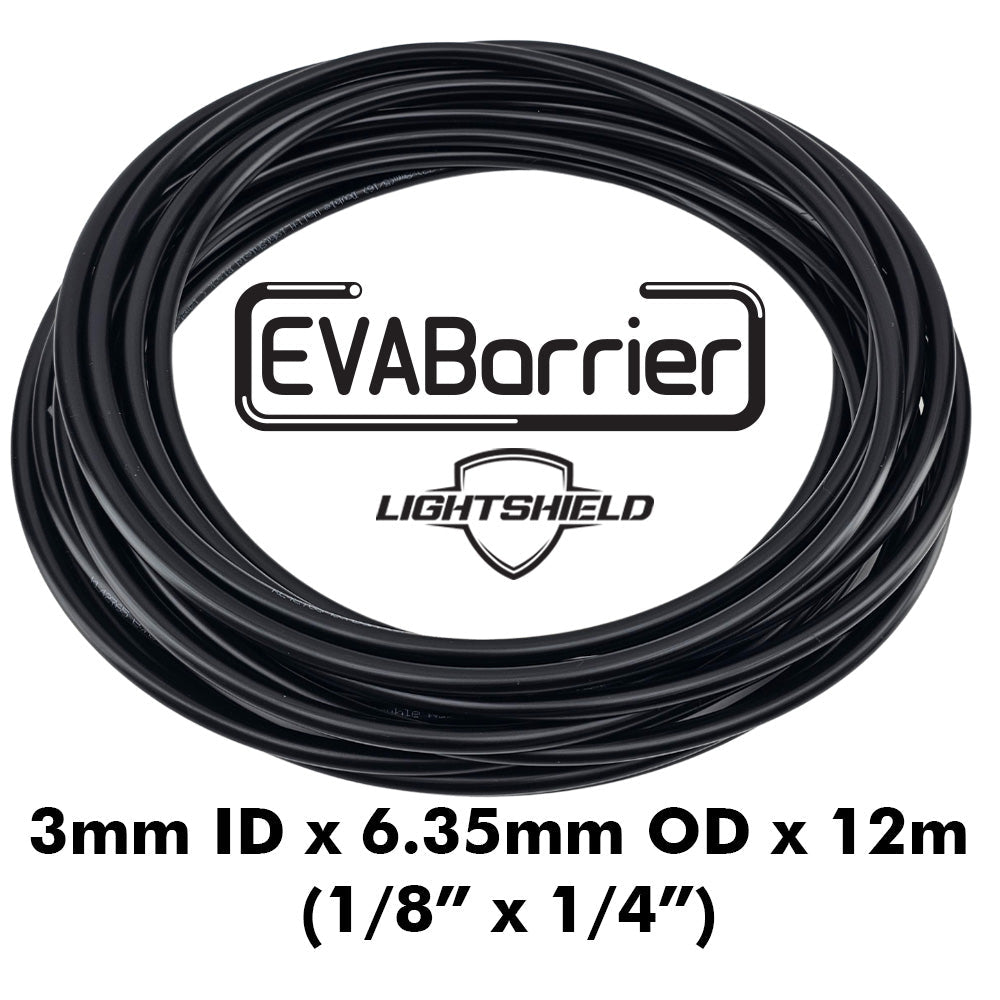 Black Lightshield EVABarrier 3mm ID x 6.35mm OD 12m roll