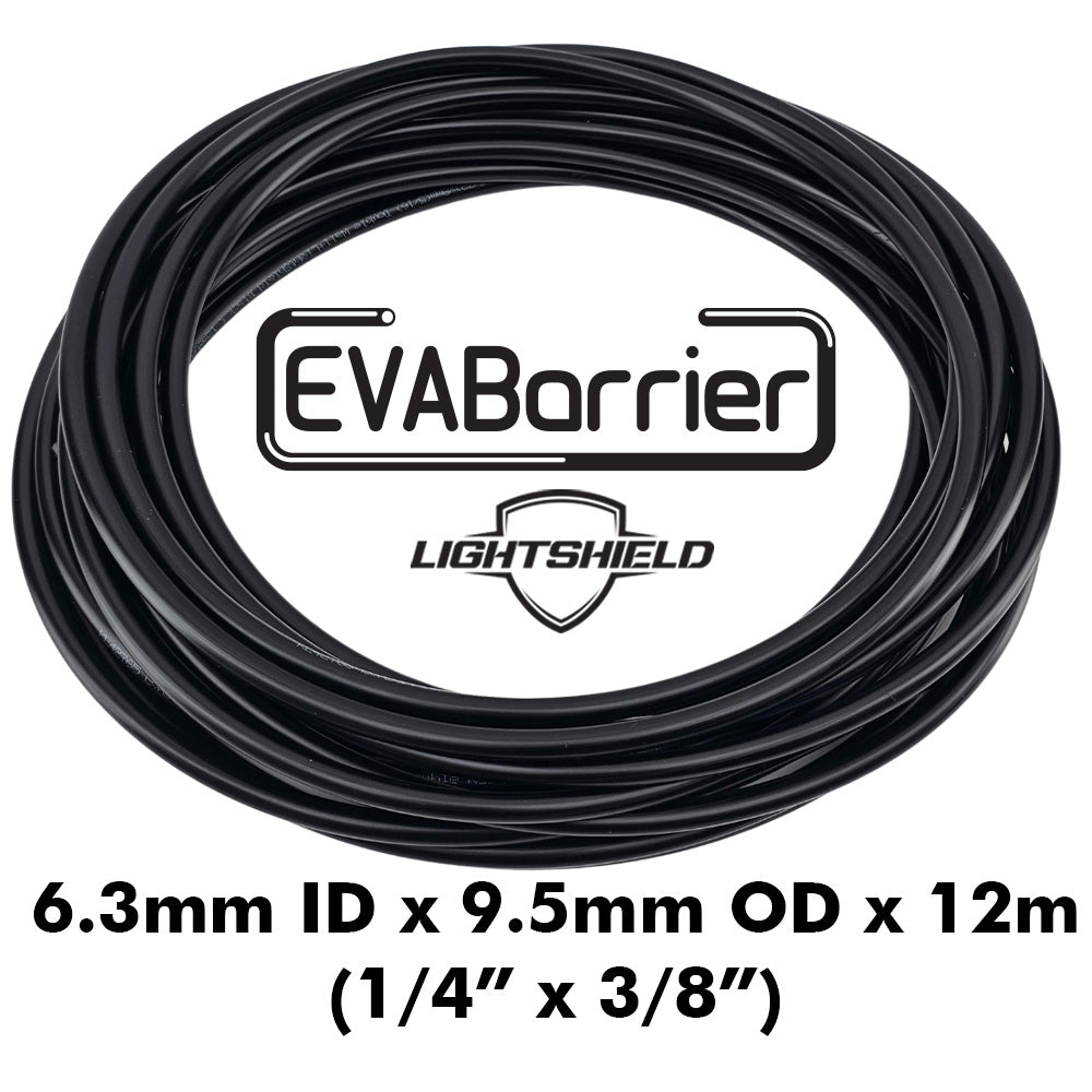 Black Lightshield EVABarrier tubing 6.3mm ID x 9.5mm OD 12m roll