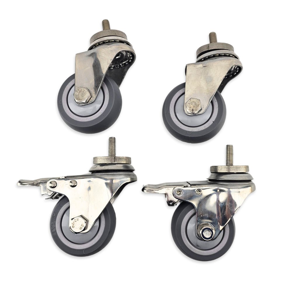 BrewBuilt X Series 3 Inch SS TPR Caster Wheel Set