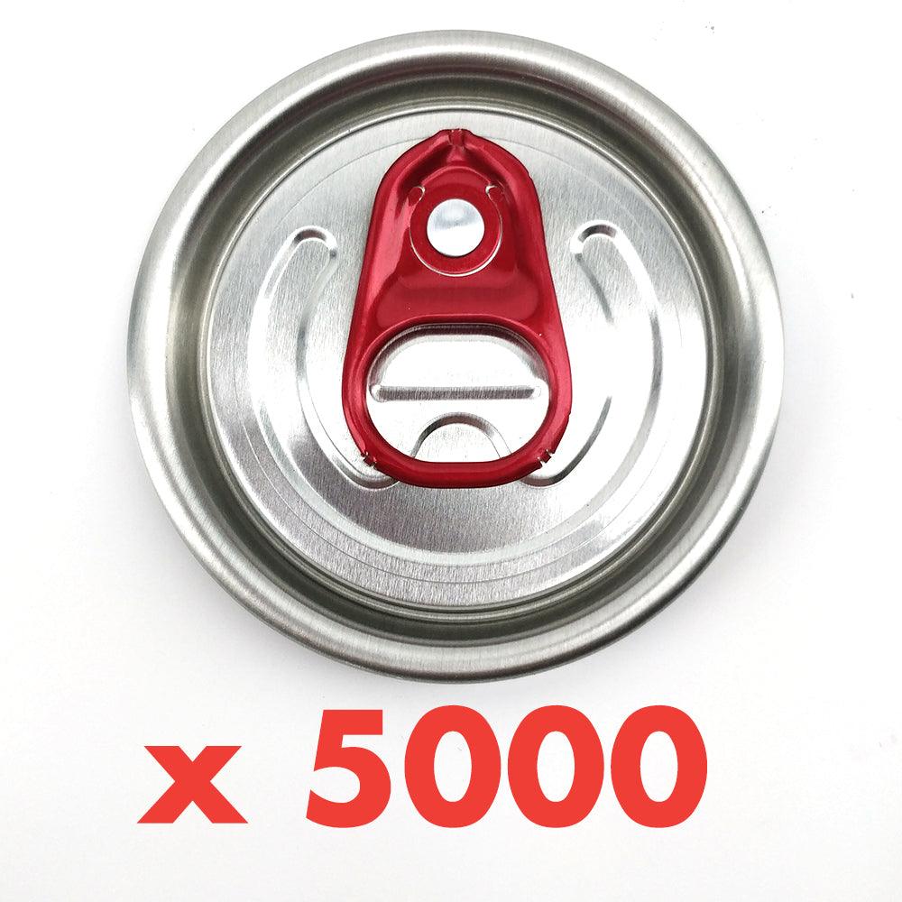 Carton of 5000 B64 full aperture can lids for Visy or Orora 202 cans