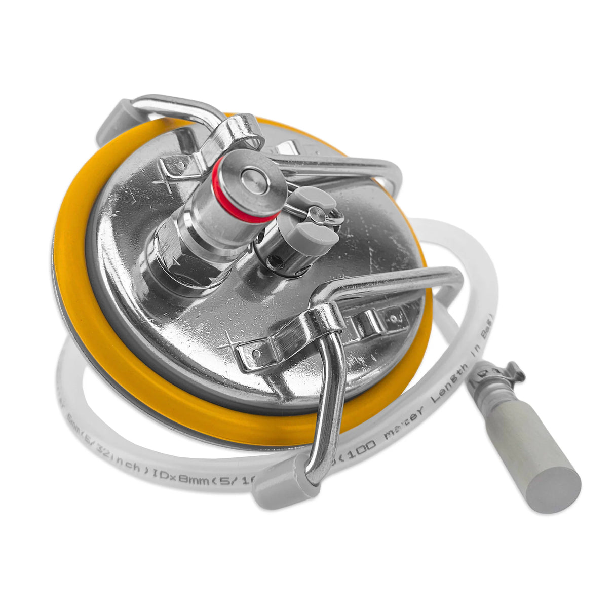 Carbonation keg lid with 0.5 micron diffusion stone
