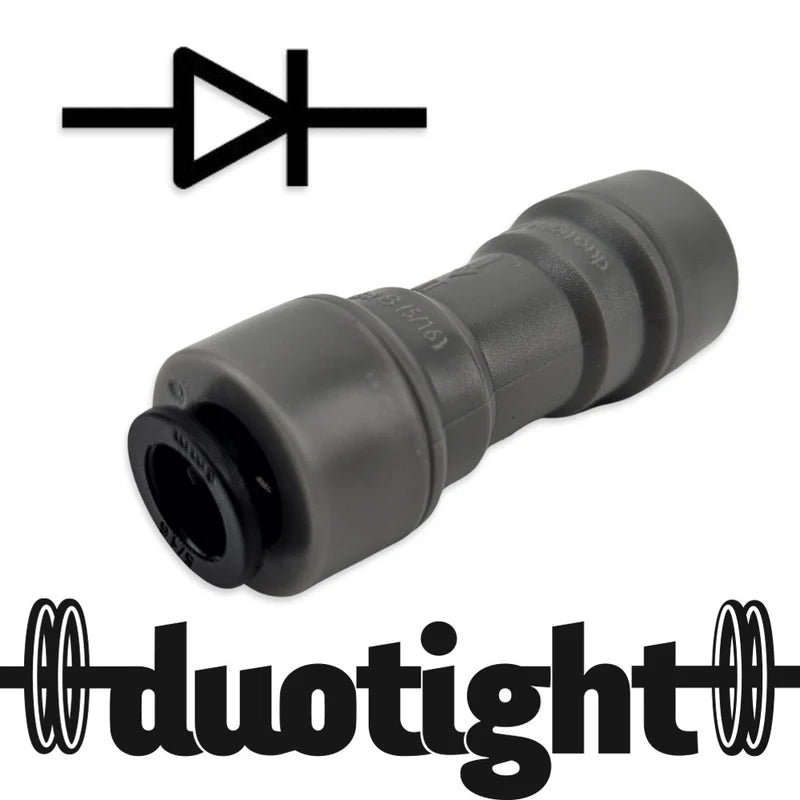 duotight - 8mm (5/16”) Female x 8mm (5/16”) Female One Way Check Valve (Gas) - Distillery King Australia