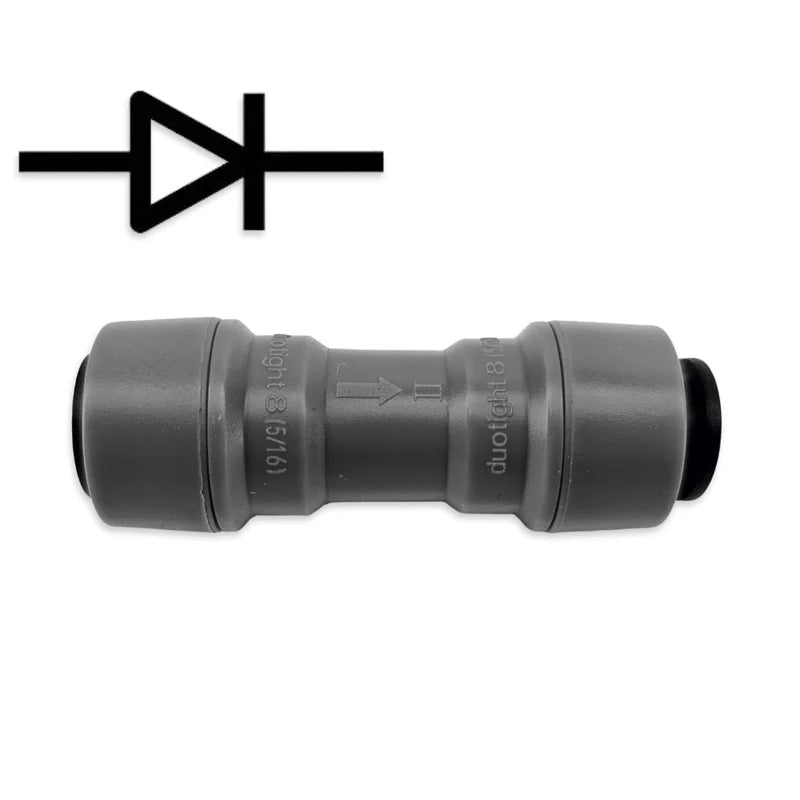 duotight - 8mm (5/16”) Female x 8mm (5/16”) Female One Way Check Valve (Gas) - Distillery King Australia