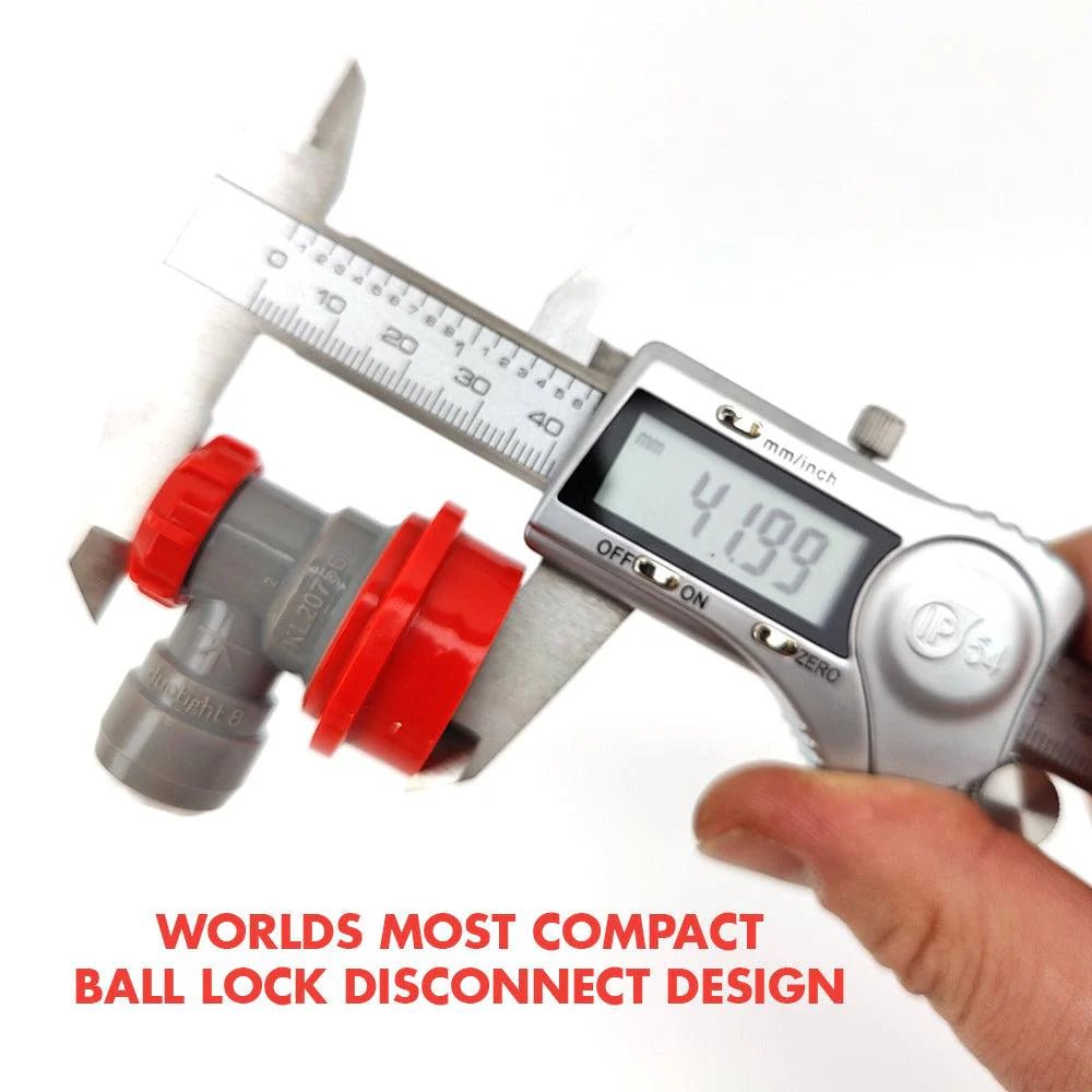 duotight 8mm (5/16) x Ball Lock Disconnect - (Grey + Red Gas) - Distillery King Australia