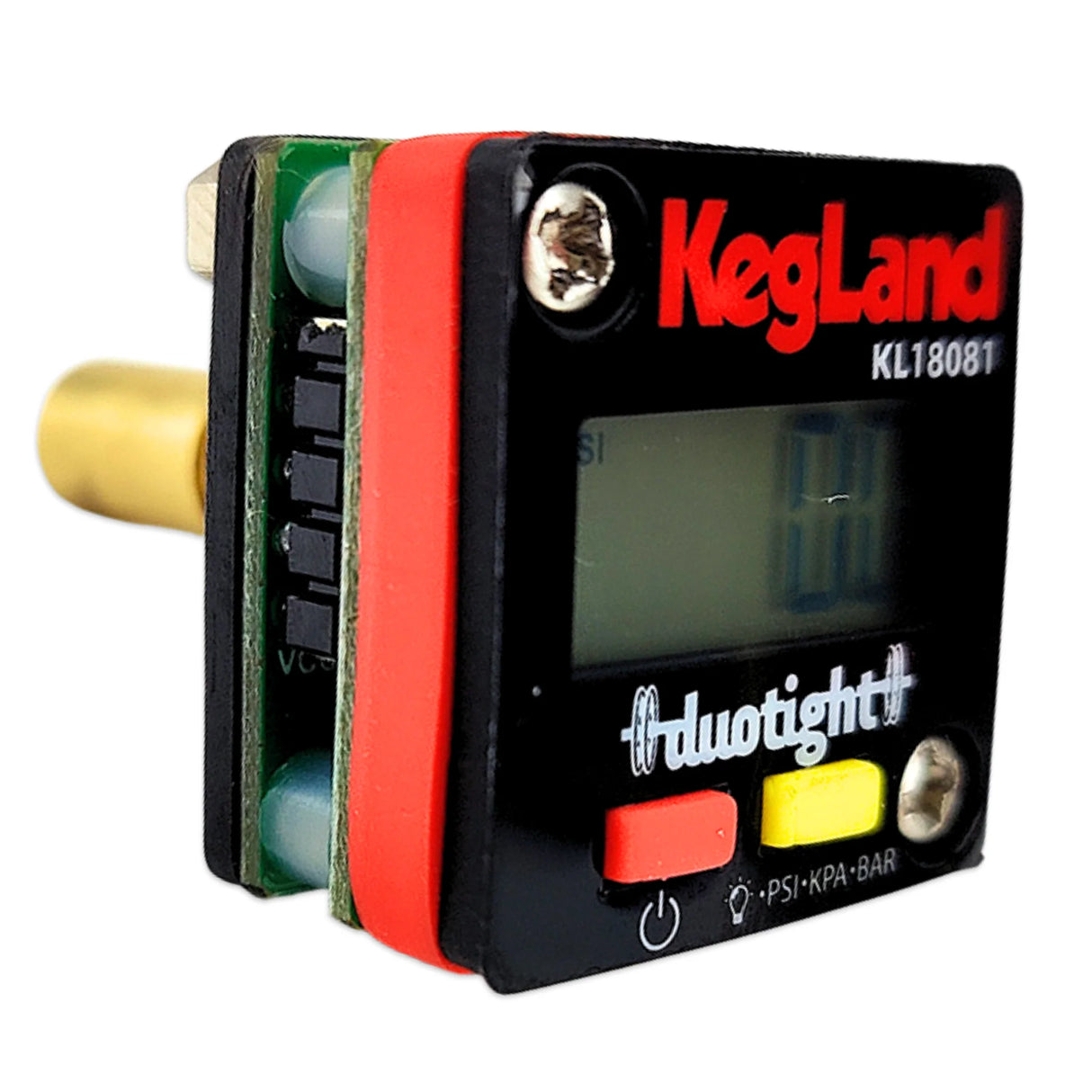 Mini illuminated digital pressure gauge with duotight fitting