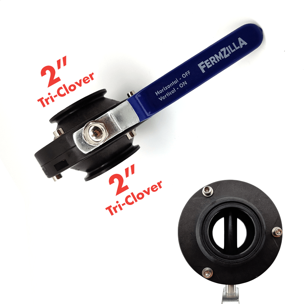 FermZilla 2 inch tri-clover butterfly valve