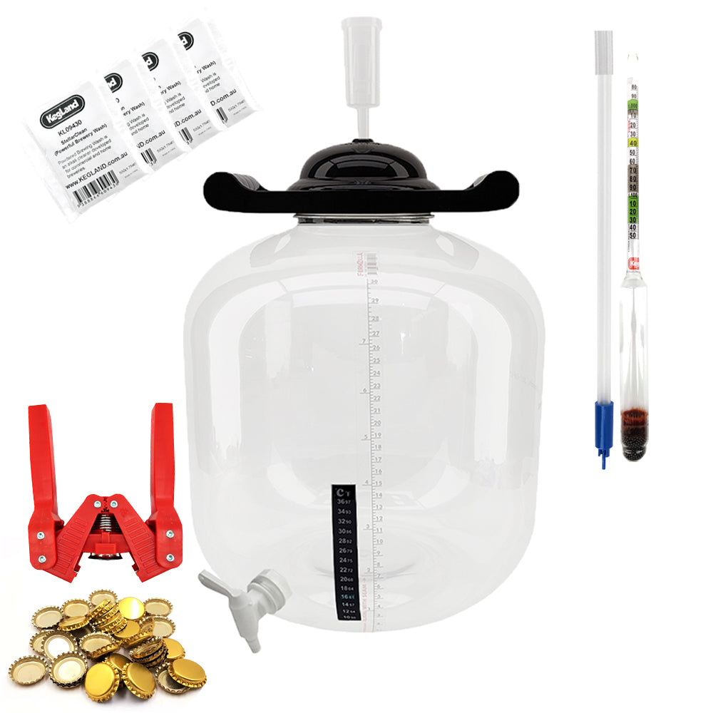 30L FermZilla Flat Bottom homebrew starter kit with bottle capper