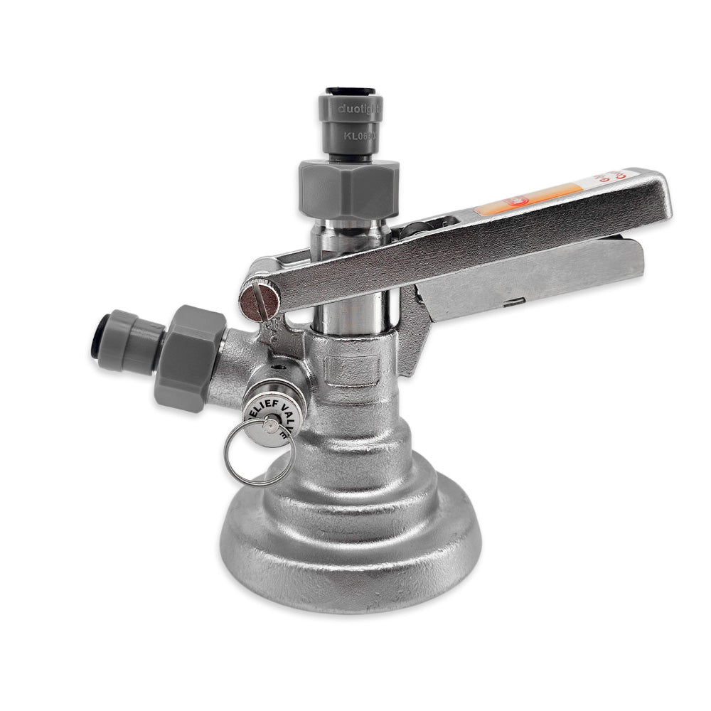 G-Type keg coupler stainless steel with duotight push-fit