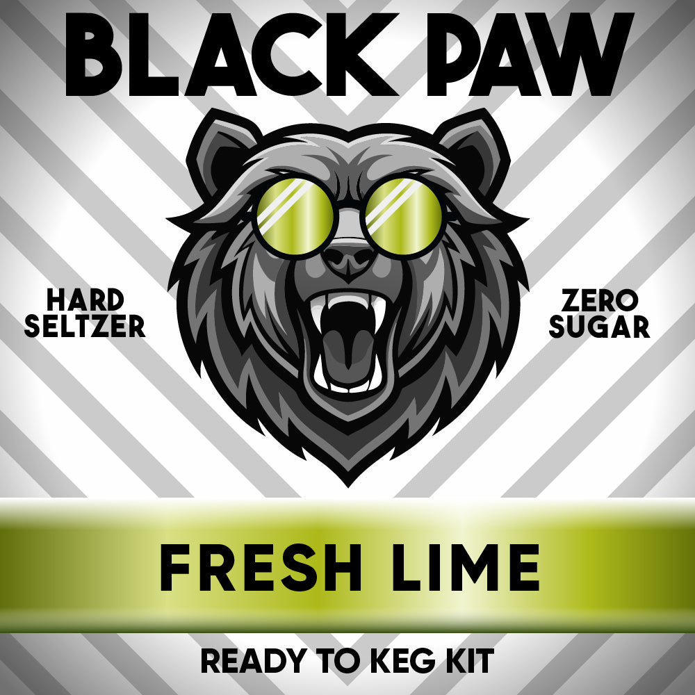 Hard Black Paw fresh lime seltzer zero sugar ready-to-keg kit