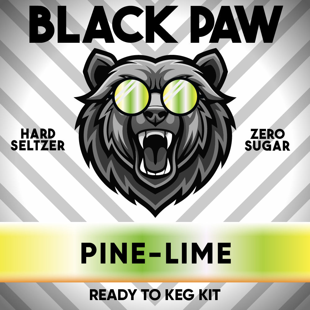 Hard Black Paw Pine Lime Seltzer Zero Sugar Ready to Keg Kit