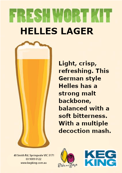Helles fresh wort kit from Keg King Brewing