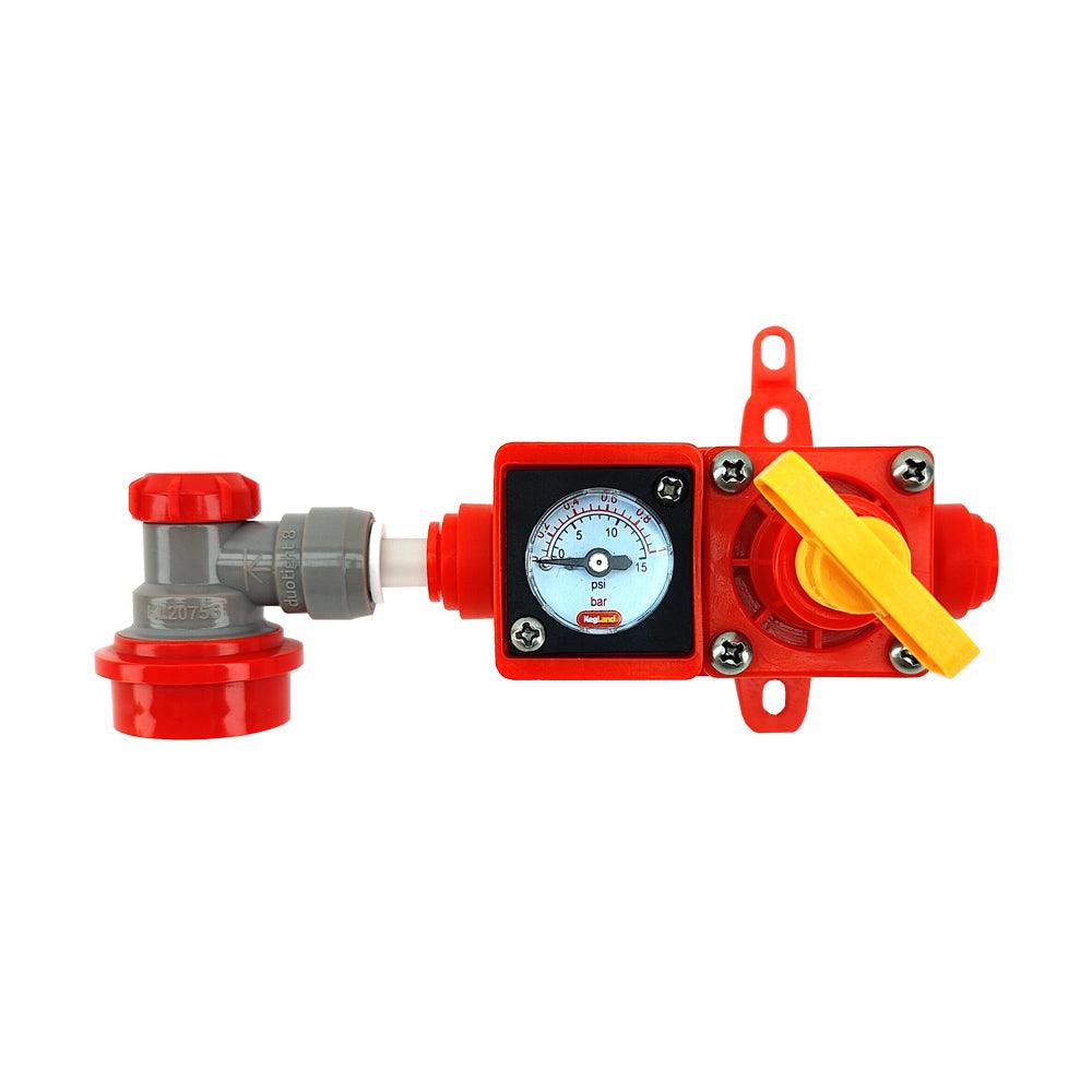 Integrated gauge spunding valve kit, 0-15psi
