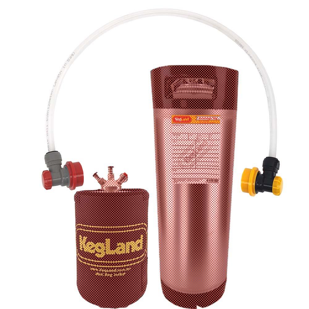 Daisy chain kit for connecting a keg to a mini keg, liquid to gas