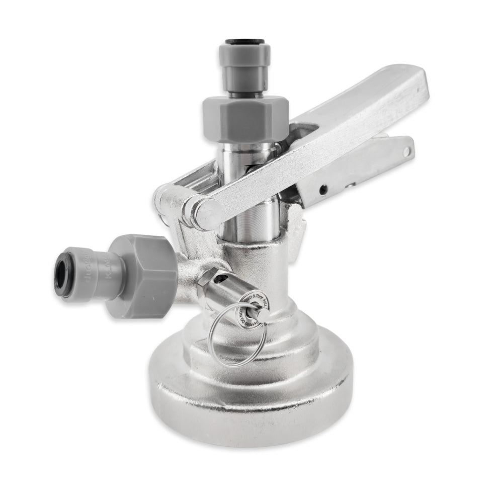 KeyKeg coupler with pressure relief valve