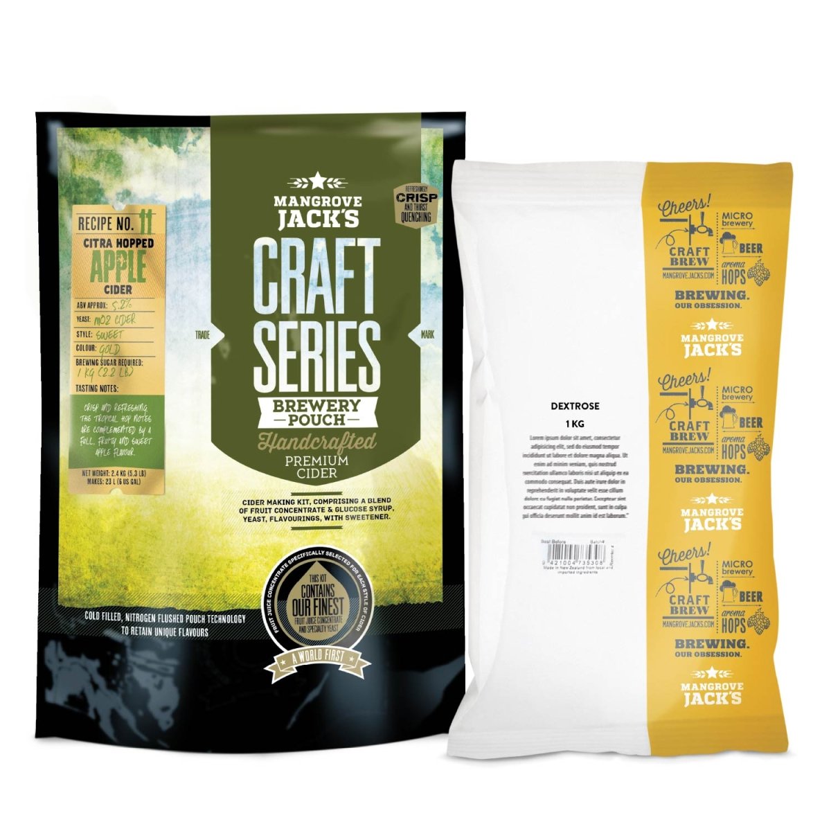 Mangrove Jack's Craft Series Dry Hopped Apple Cider Kit with 1kg Dextrose