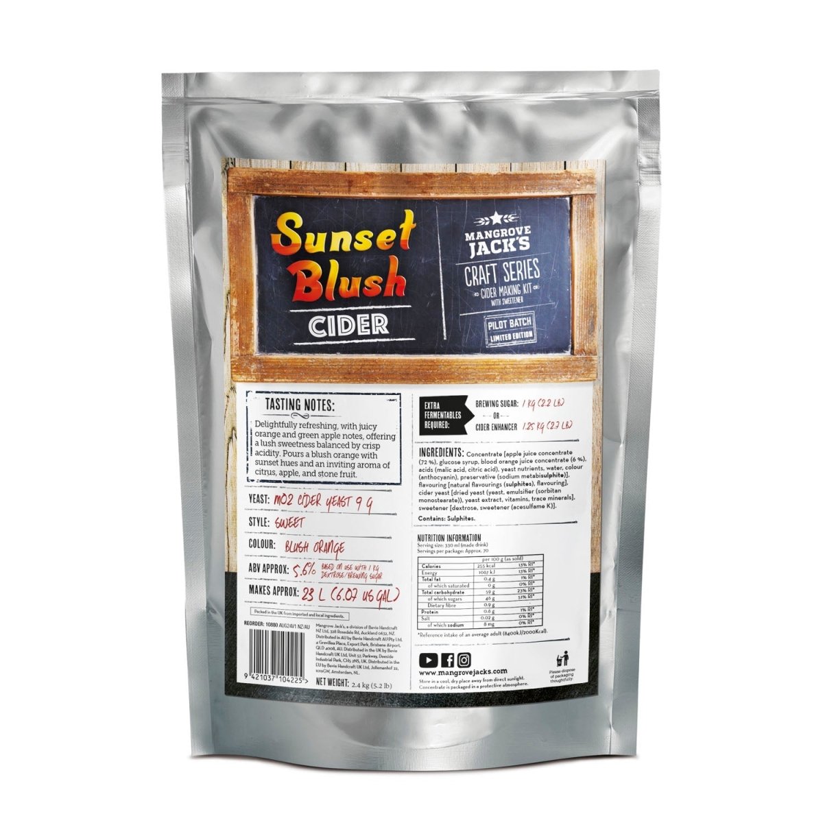 Mangrove Jack's Craft Series Sunset Blush Cider Limited Edition 2.4kg