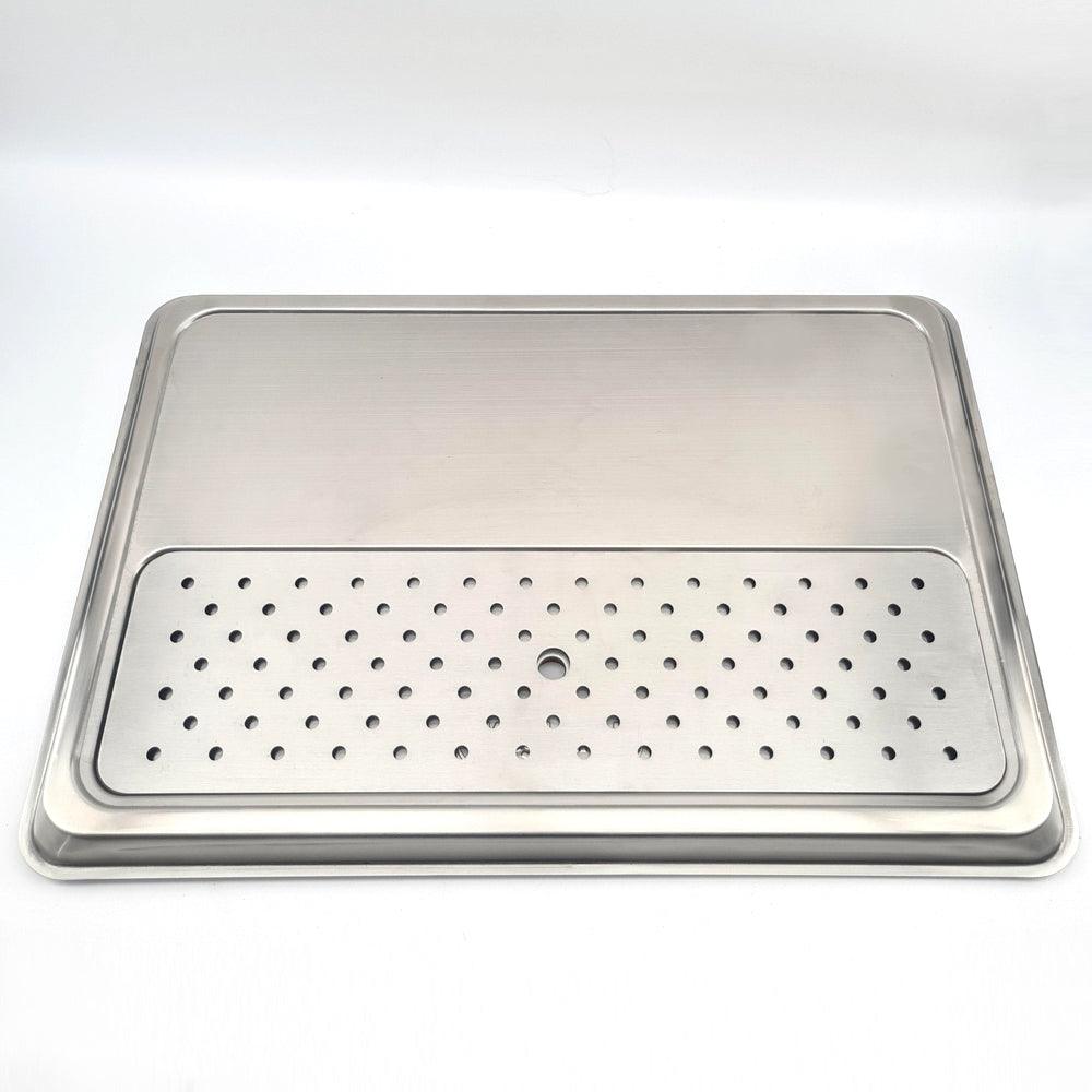 Large stainless steel plinth drip tray 410mm x 600mm