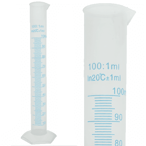 100mL polypropylene measuring cylinder with graduations