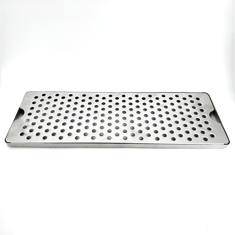 Punched stainless steel counter top drip tray