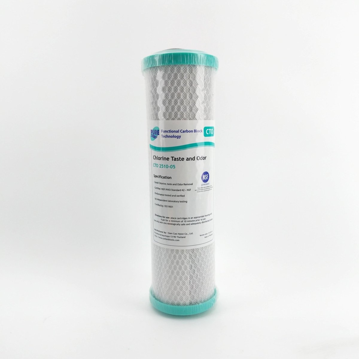 10 inch pure coconut carbon block water filter cartridge, 5 micron