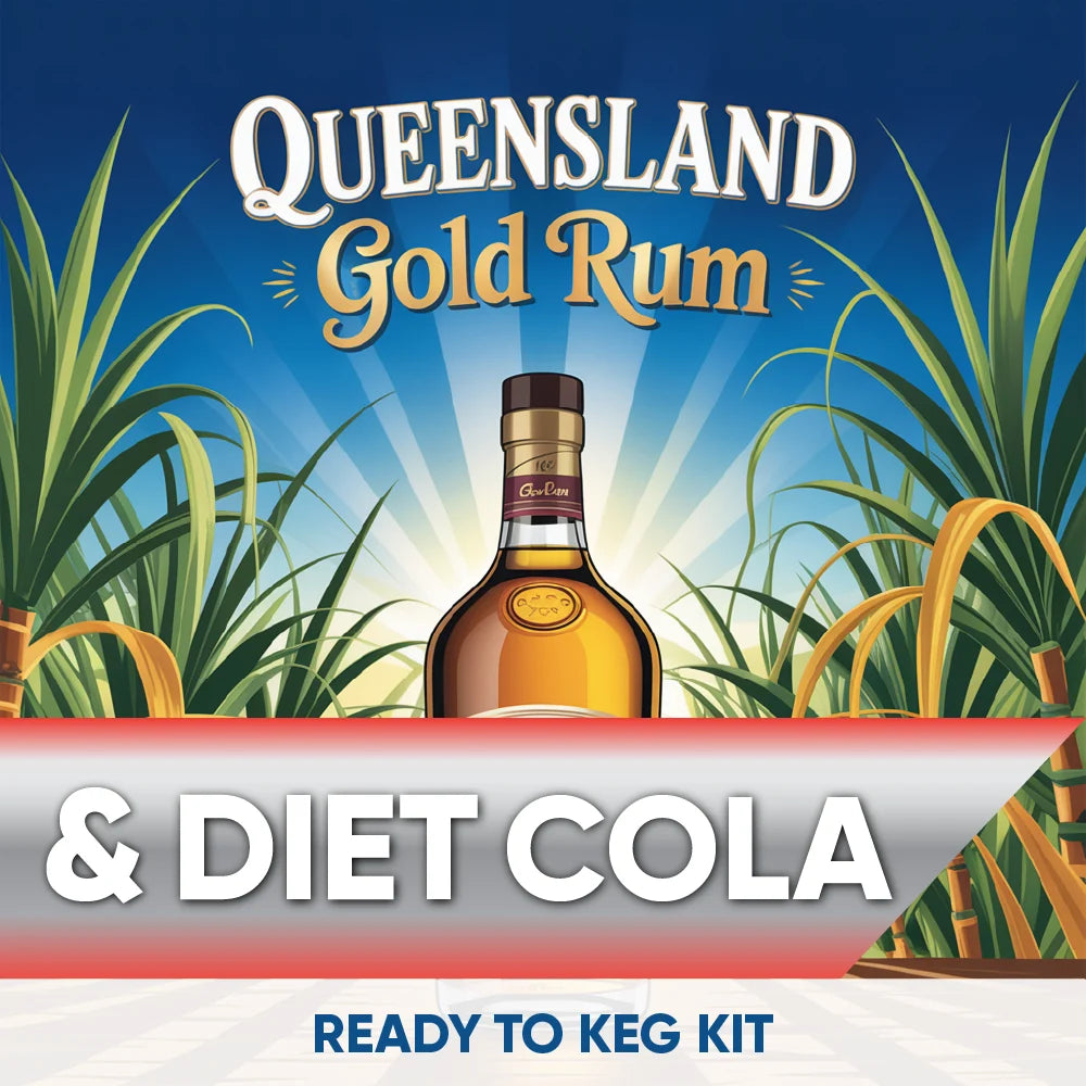 Queensland Gold Rum and Diet Cola ready-to-keg kit