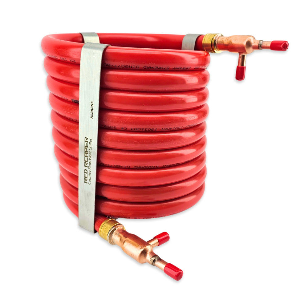 Red Reaper PEX copper counter flow chiller, duotight compatible