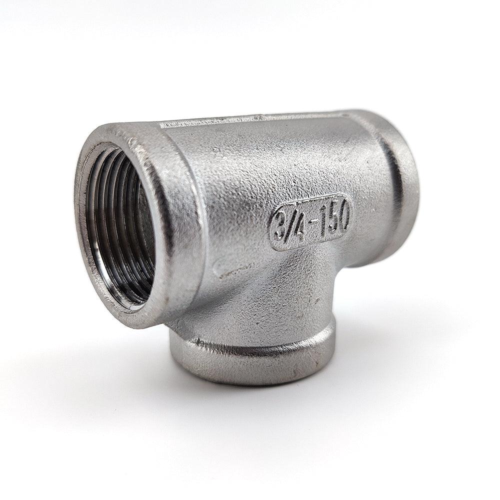 Stainless equal tee with internal 3/4 inch BSP thread