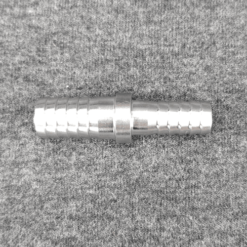 Stainless steel barbed hose splicer 8mm to 10mm