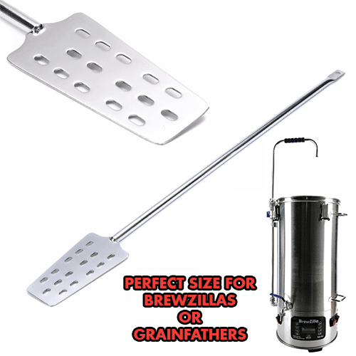 Stainless steel mash paddle for brewing