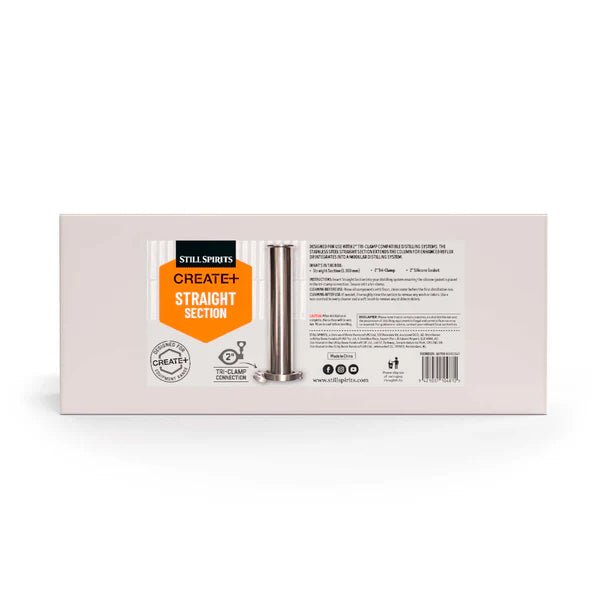 Straight Section Stainless Steel Create+ - Distillery King Australia