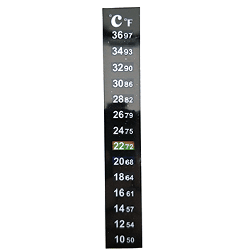 Stick-on strip thermometer for fermenters