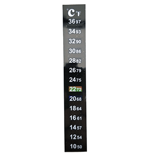 Stick-on strip thermometer for fermenters