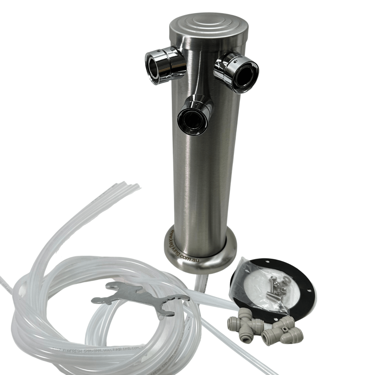 Triple beer tower pack, supplied without taps or disconnects