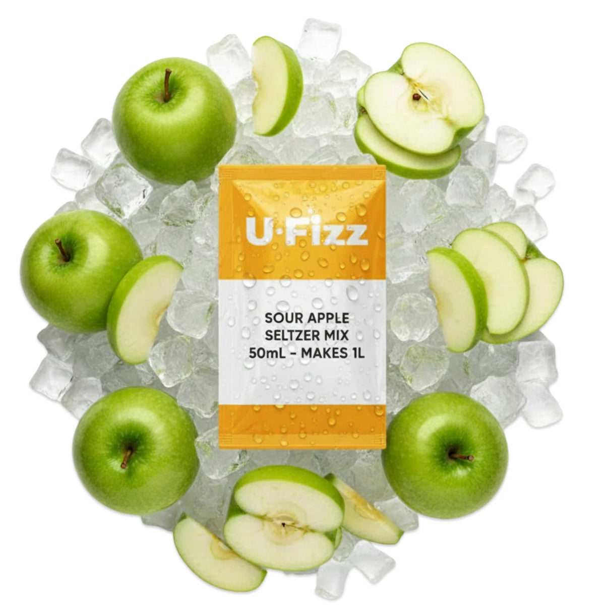 U-Fizz natural sour apple seltzer mix bottle