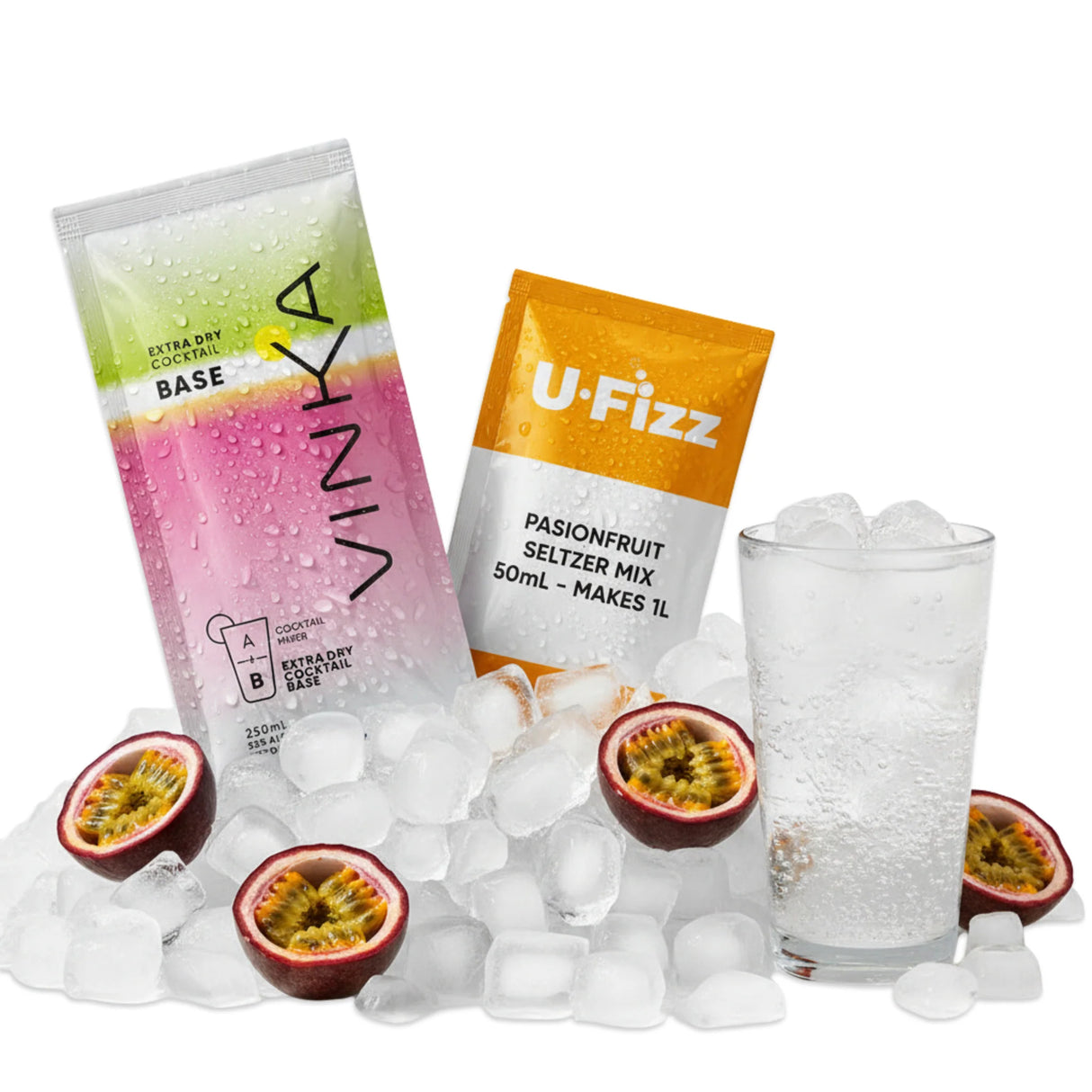 VINKA U-Fizz natural passionfruit seltzer 1L kit