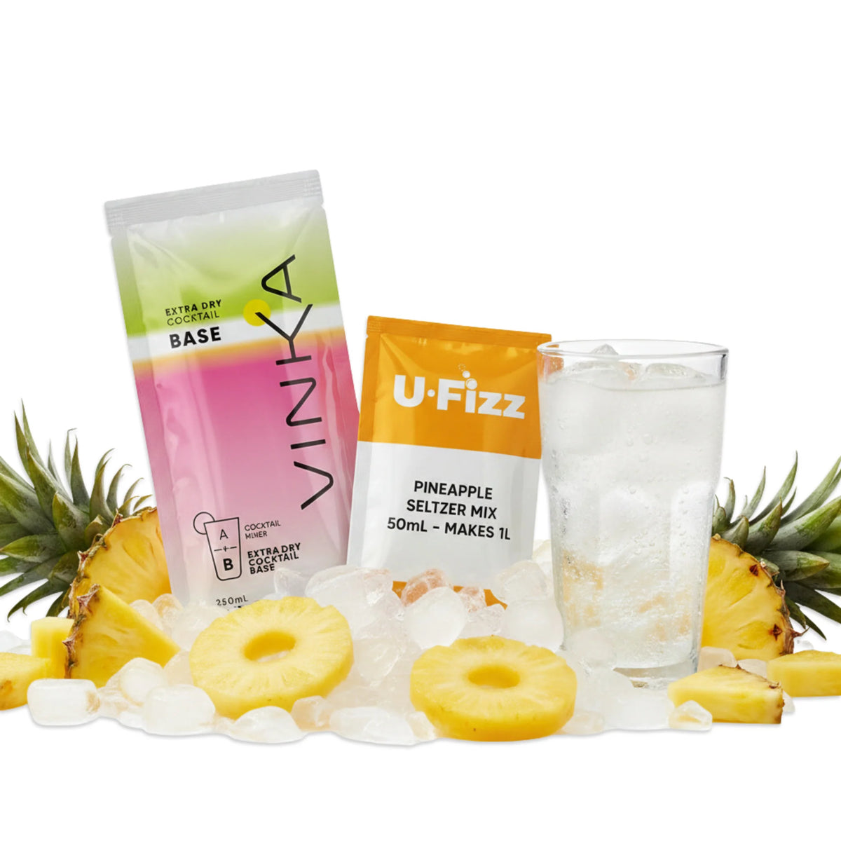 VINKA U-Fizz natural pineapple seltzer 1L kit
