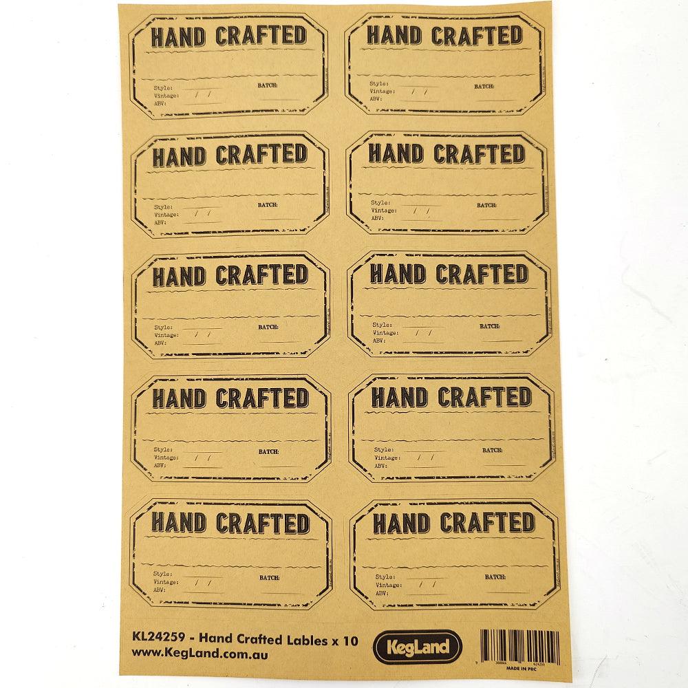 Vintage Craft Labels A4 Sheet 2x5