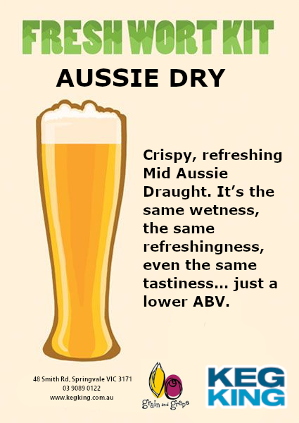 Aussie Dry Fresh Wort Kit - Keg King Brewing