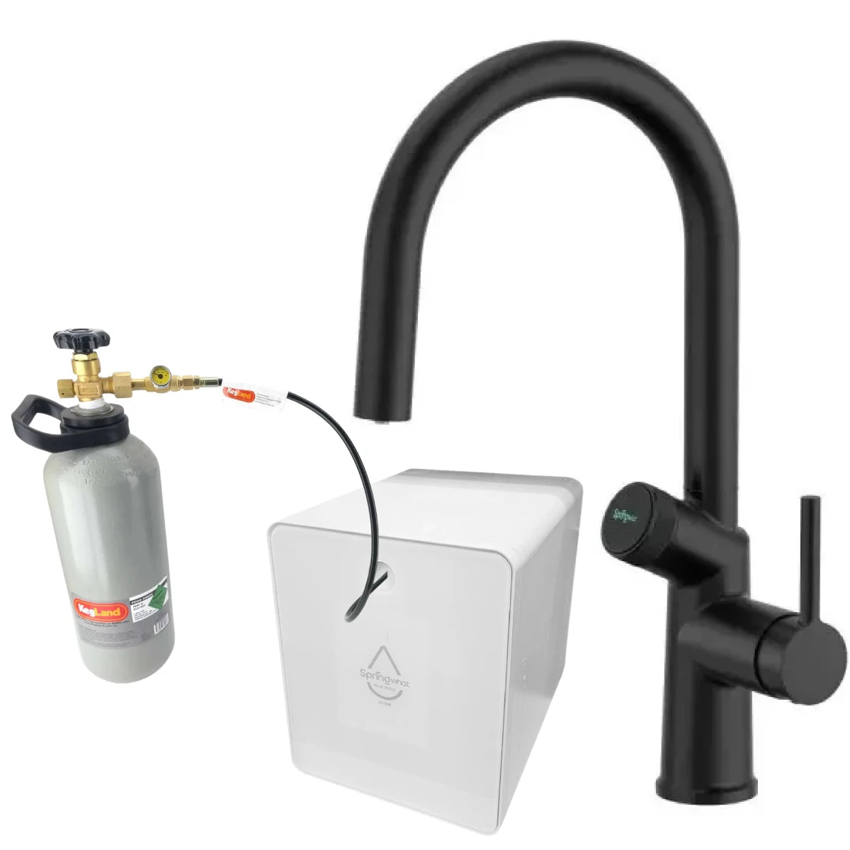 Zumi SpringWhat 6 in 1 Tap - Matte Black - Includes CO2 Gas