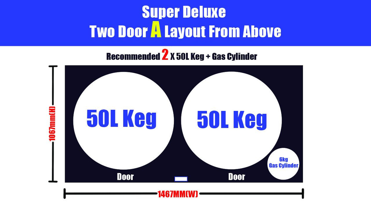 Kegmaster Commercial Kegerator SUPER DELUXE Two Door Commercial Kegerator