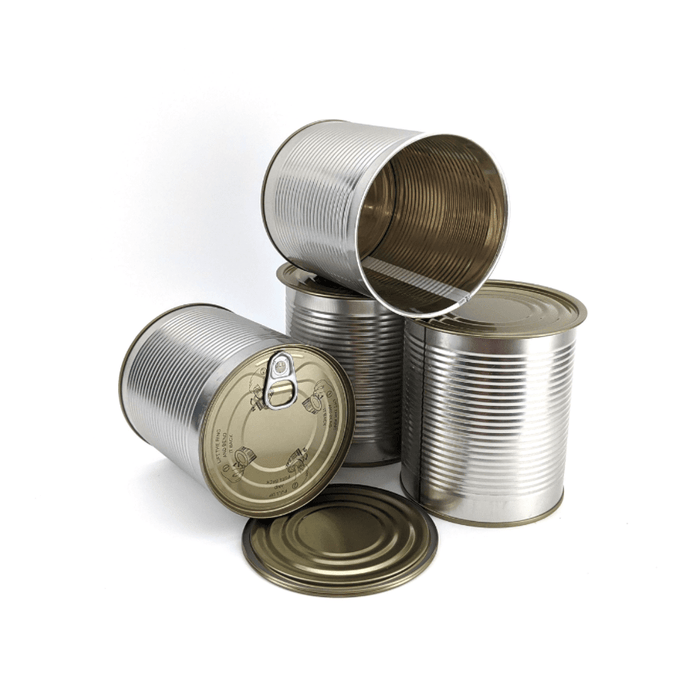 Box of 100x Steel Tin Coated Cans with Ring Pull / Ring Tab Easy Open - can be used with SEMI-AUTO Cannular
