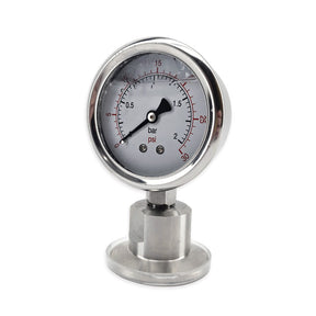 1.5 inch TC straight pressure gauge 0-30psi