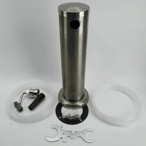 1 Tap One Tap Single Tap Brushed Stainless Font Kit with SS duotight short shank and black handle (Without Tap) - Distillery King Australia